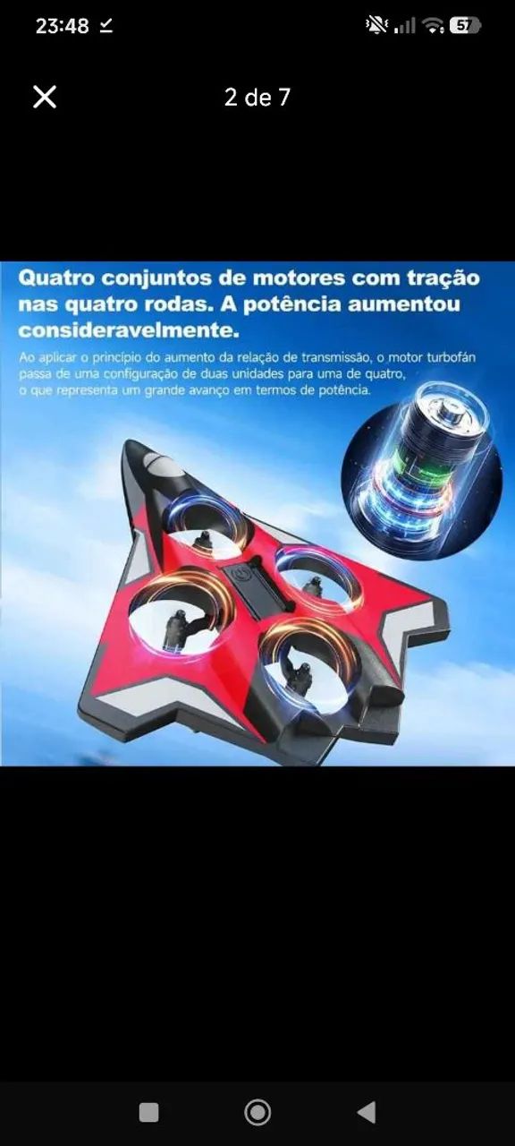 Aeronave drone com quatro motores e 4 hélice - Foto 2