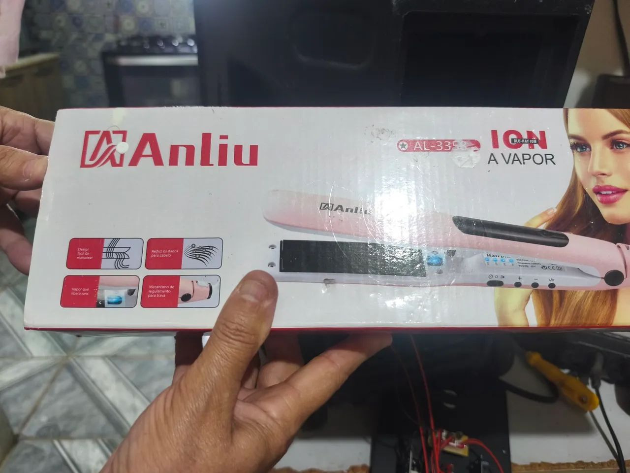Prancha de cabelo anliu 