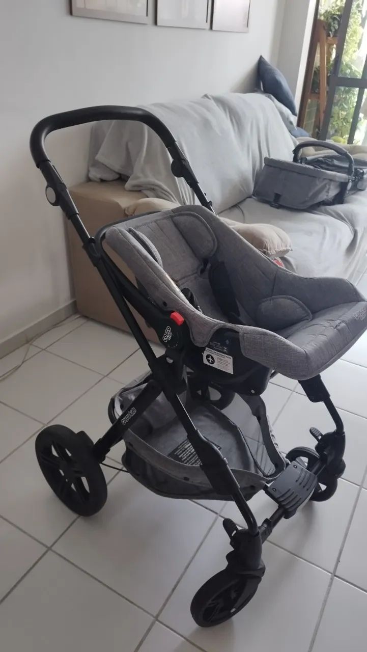 Carrinho de bebê+ bebê conforto+ Moisés (3 em 1) - Foto 4