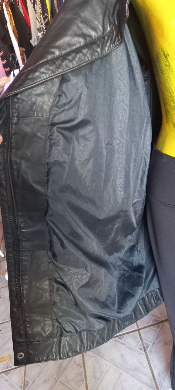 Jaqueta sobretudo em couro 46/48 - Foto 4