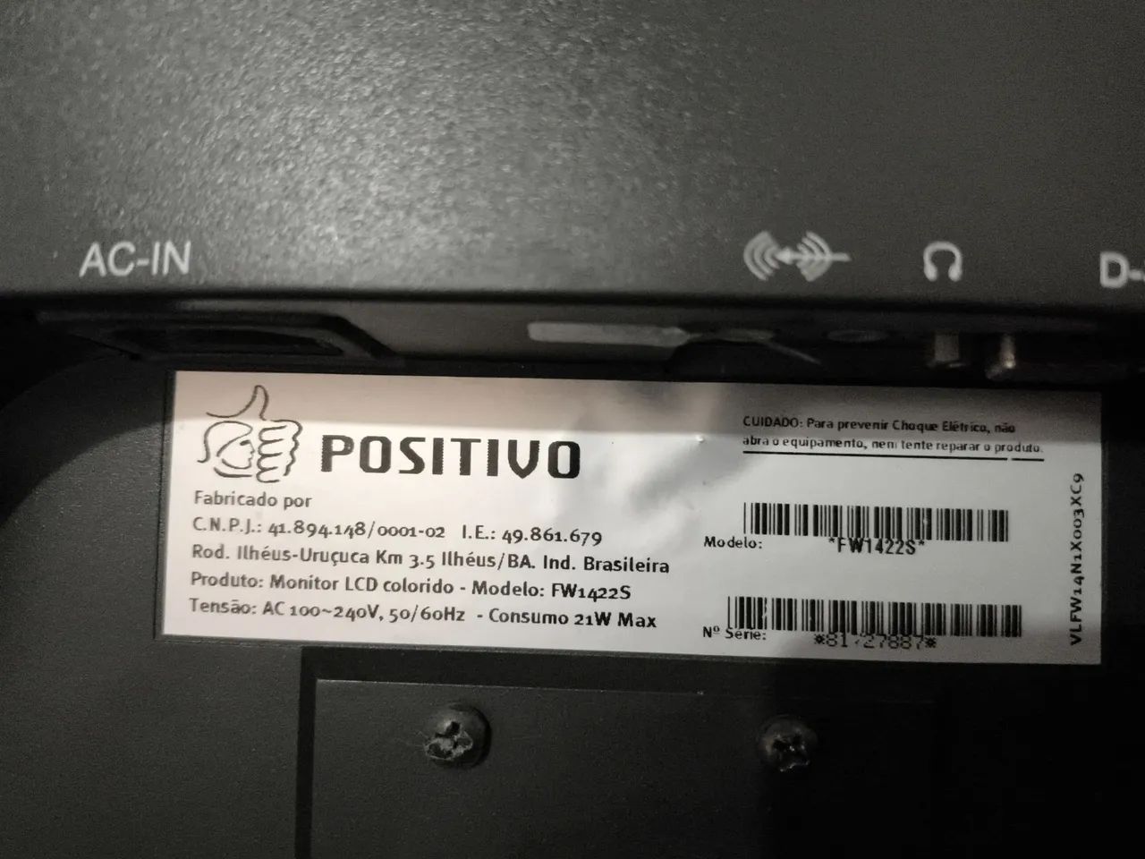 Monitor LCD Positivo FW1422S com Fonte e Cabo VGA - Foto 5