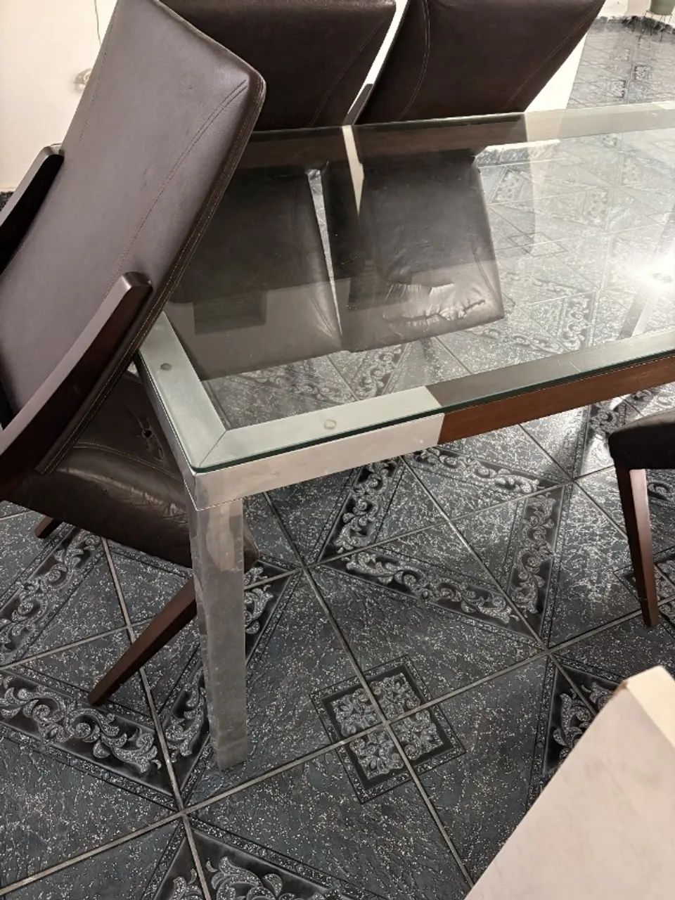 Mesa de jantar Aço com madeira 5 lugares - Foto 5