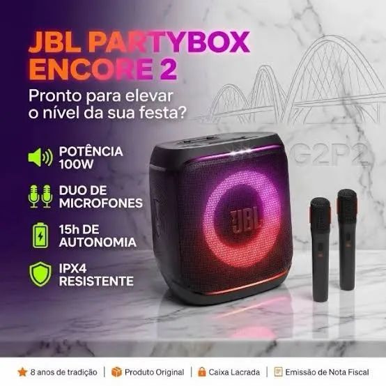 JBL ENCORE 2 ACOMPANHA 2 MICROFONES SEMI NOVA  - Foto 3