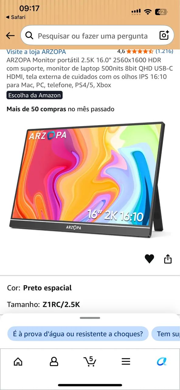 MONITOR PORTÁTIL ARZOPA - Foto 4