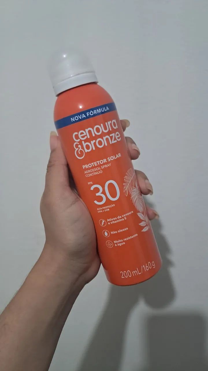 Protetor solar em spray - Cenoura e Bronze