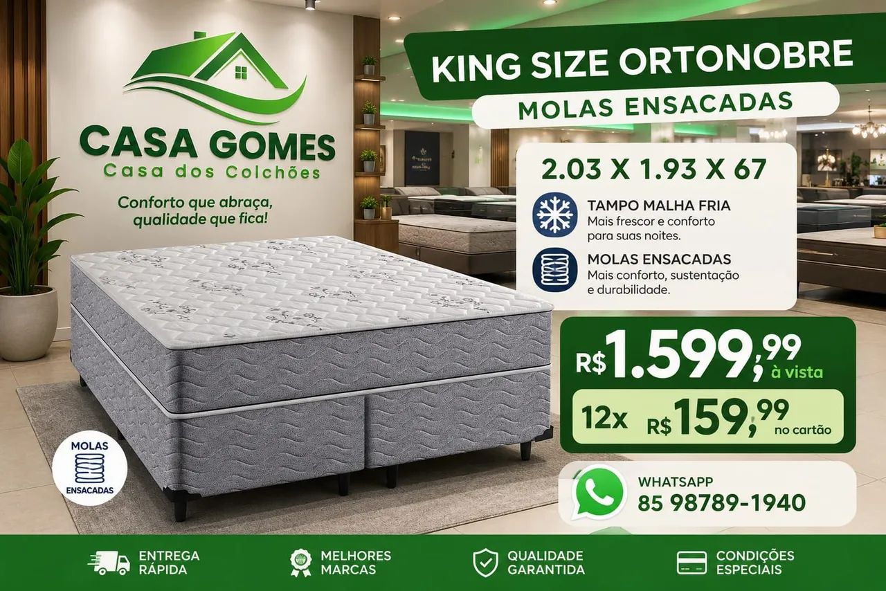 KING SIZE MOLAS INDIVIDUAL ENSACADAS ORTONOBRE COLCHÕES 