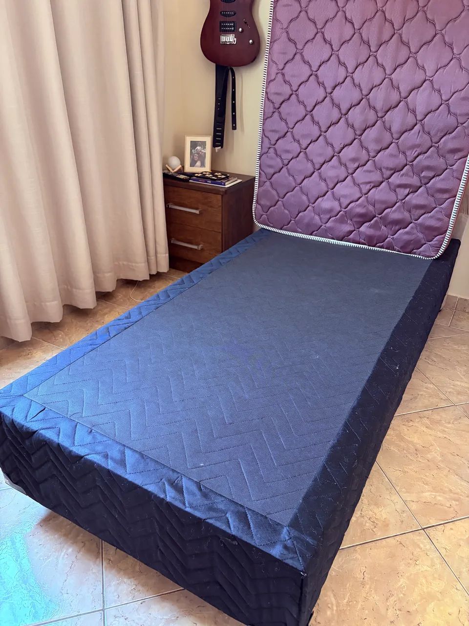 Cama Box Solteiro + Cabeceira Estofada - Ótimo Estado - Foto 5