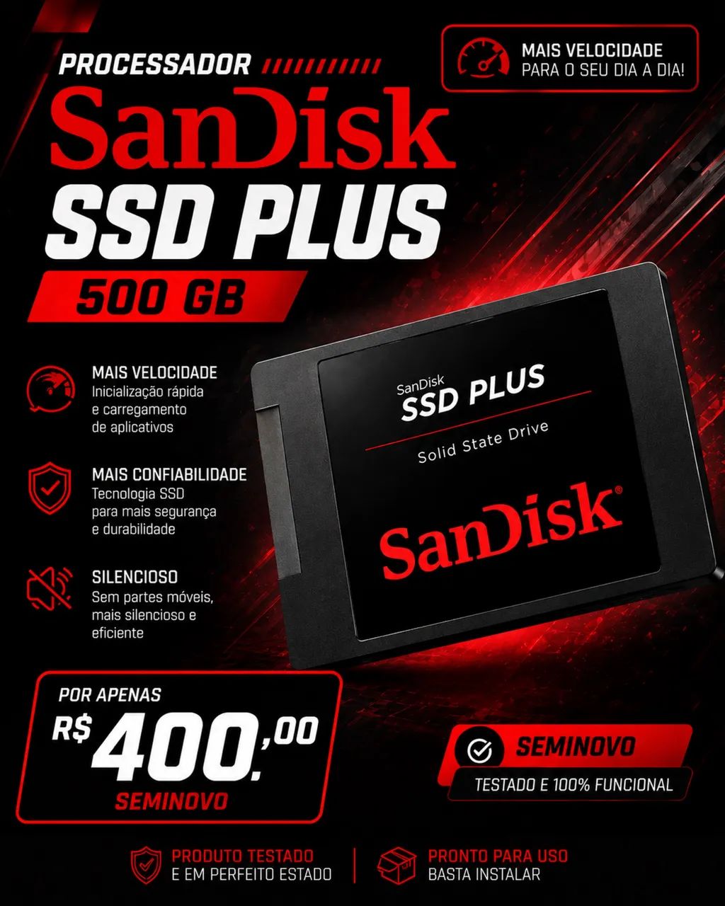Ssd  Sata Sandisk plus