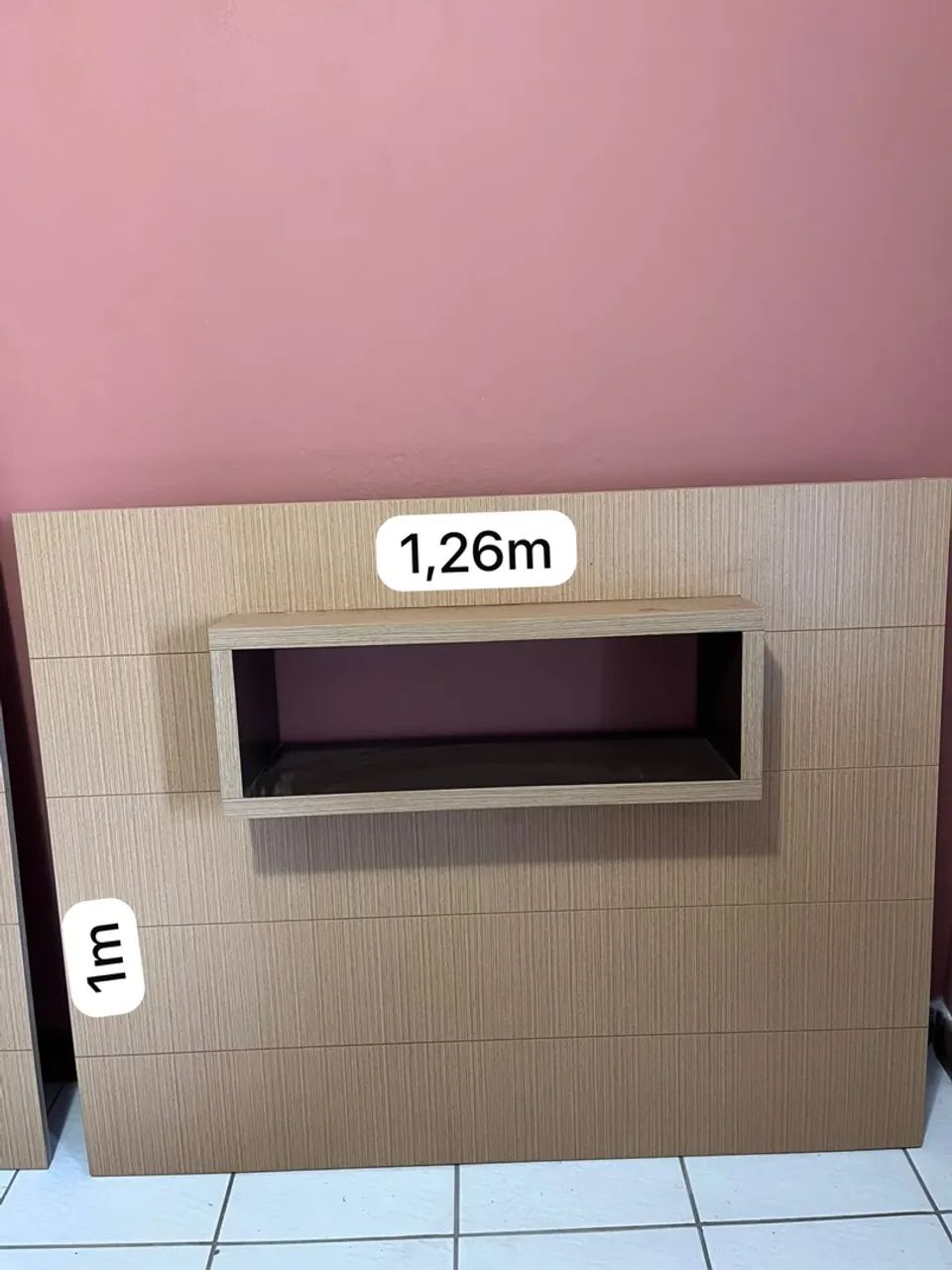 Conjunto de 2 Painéis de MDF para TV/Decoração - Madeira Clara - Foto 2