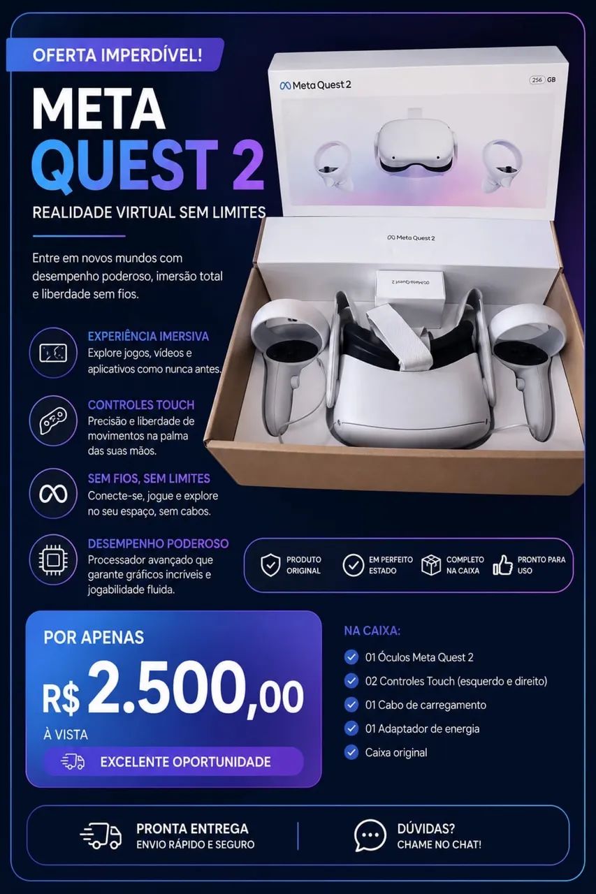 Vendo óculos virtual meta quest
