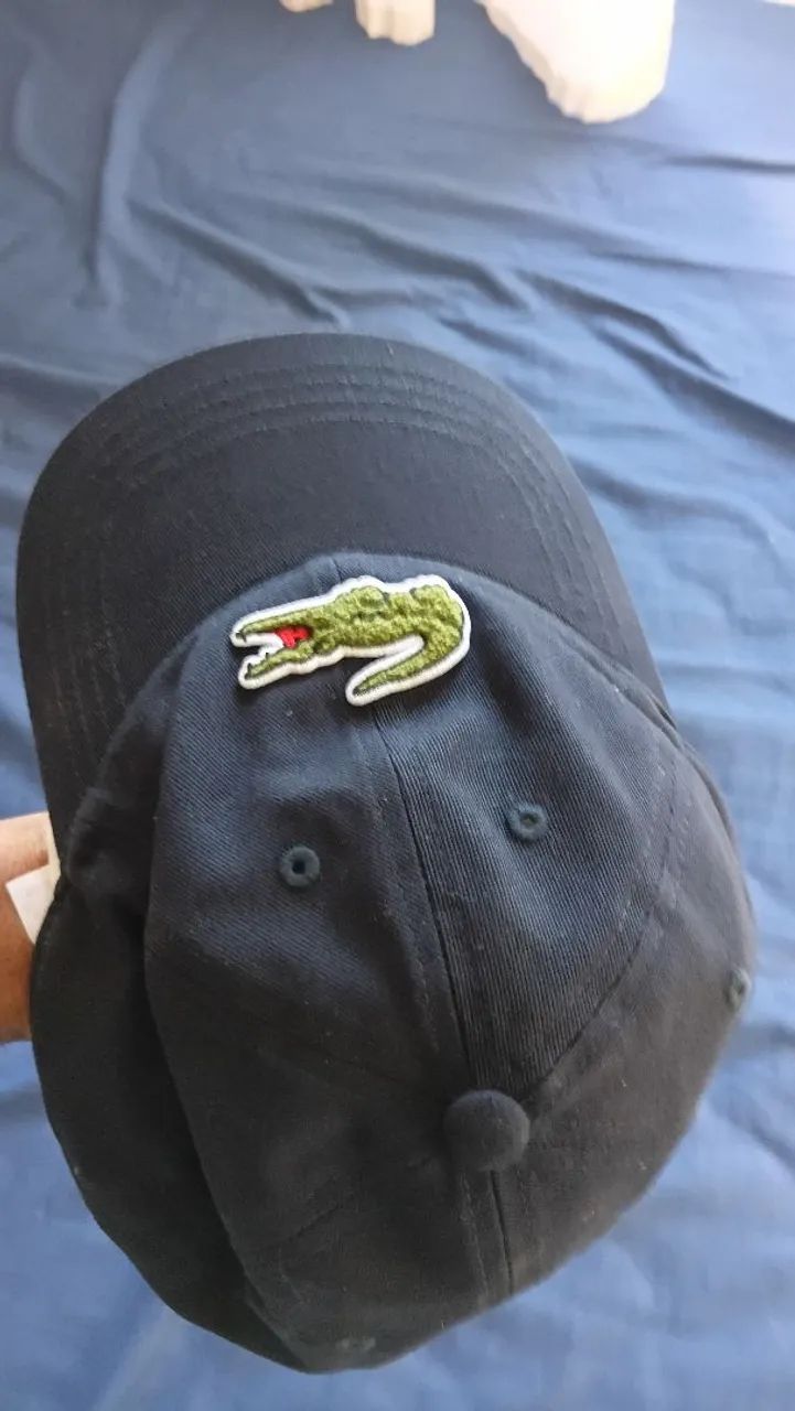 Boné lacoste big croc azul marinho - Foto 3