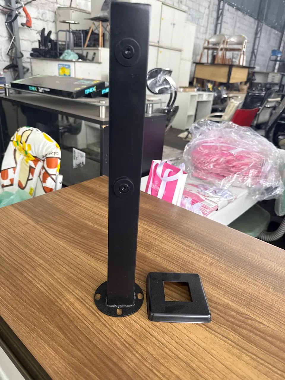 Kit 14 Coluna Torre Pinça Inox 304 40cm Preta Preto