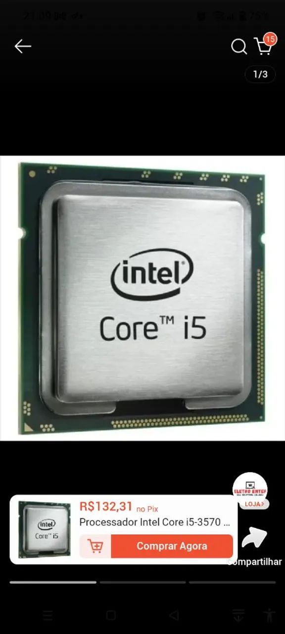 Intel Core i5-3570 3ª Geração LGA1155 - Funcionando Perfeitamente