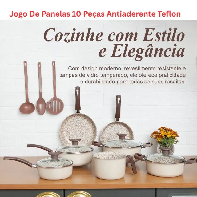 Jogo de Panelas com 10 Peças - Antiaderente - pronta Entrega!! - Foto 5