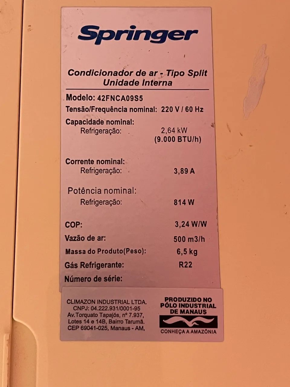 Ar-condicionado SPRINGER 9.000BTU - Foto 4