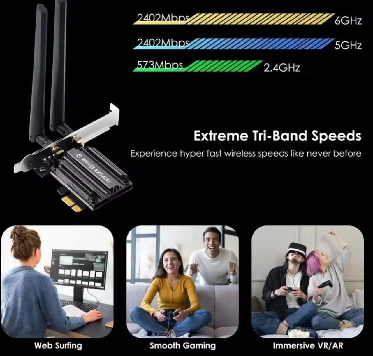 Adaptador de Wi-fi e Bluetooth Fenvi AX5400 Wi-fi 6 - Foto 3