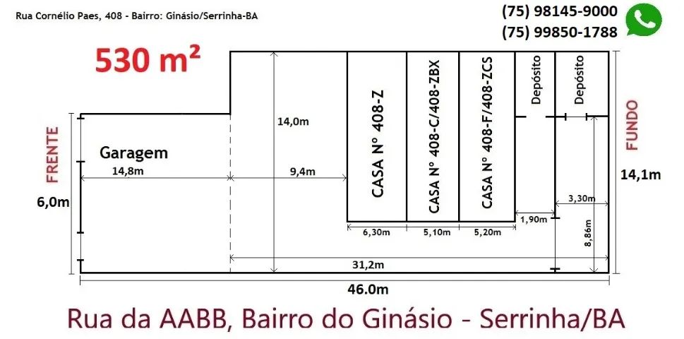 Vila com 3 casas e Terreno com 530m² - Foto 3