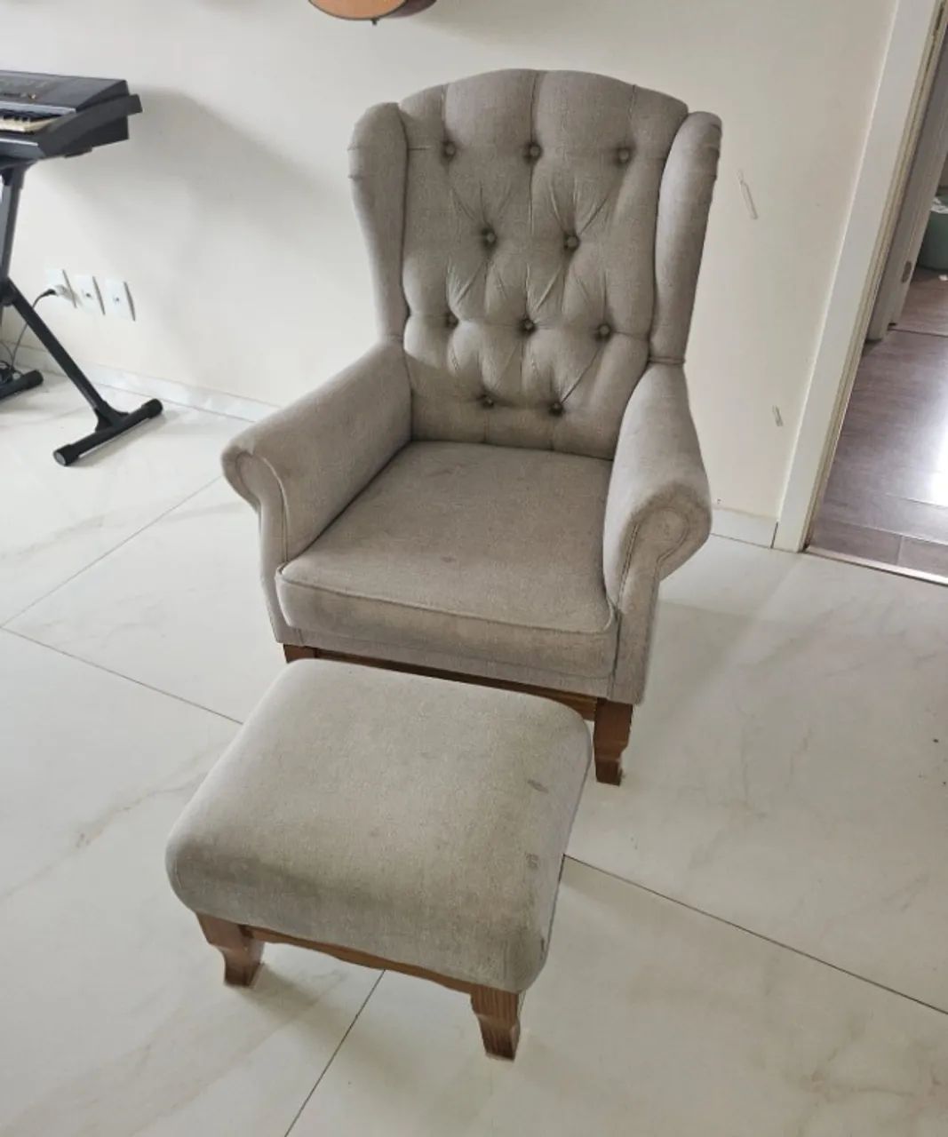 Nursing Chair - Linen with Footrest469163594849996800
