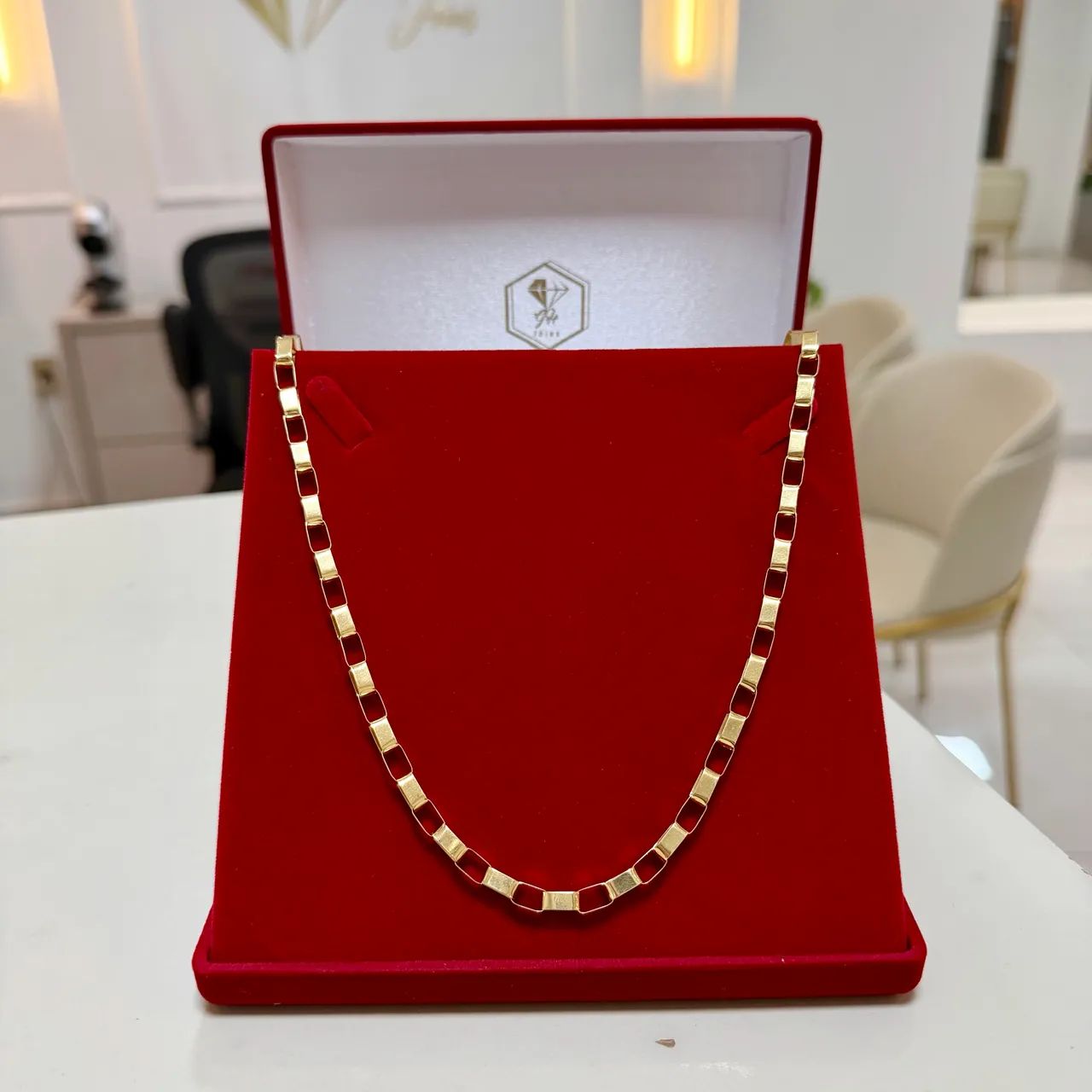 Corrente Tijolinho maciça ouro 18K - Foto 5