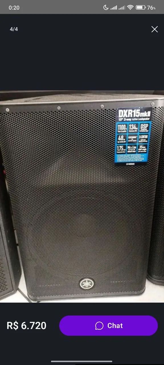 Caixa de som Yamaha DXR 15 MKII (PERFEITO ESTADO)