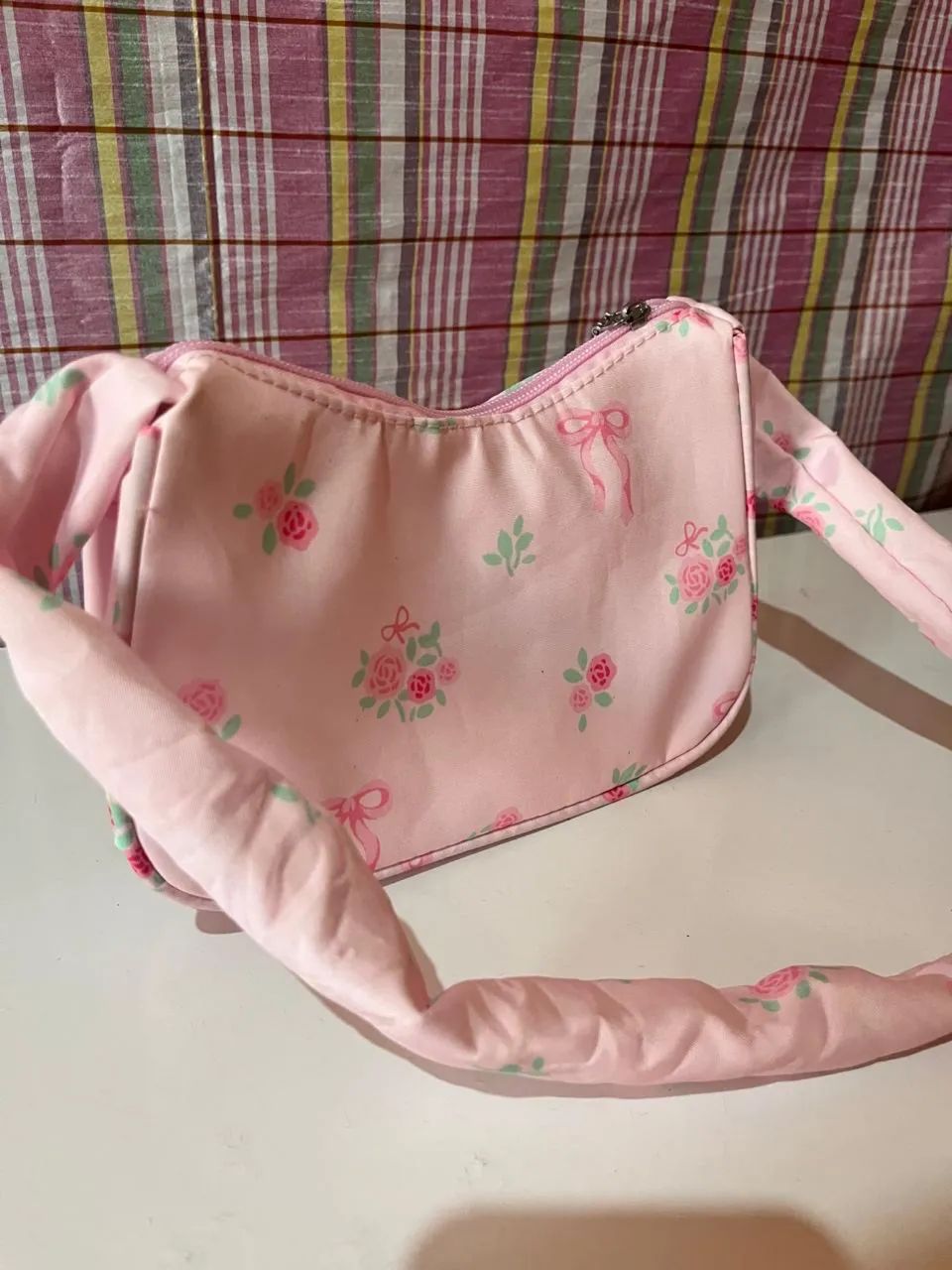 Bolsa de Ombro Rosa Floral - Foto 2