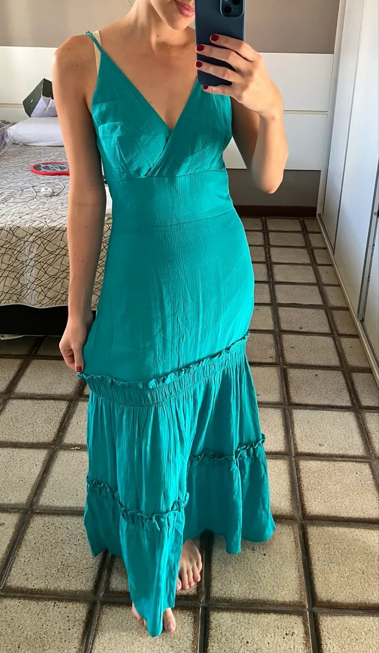 Vestido longo azul