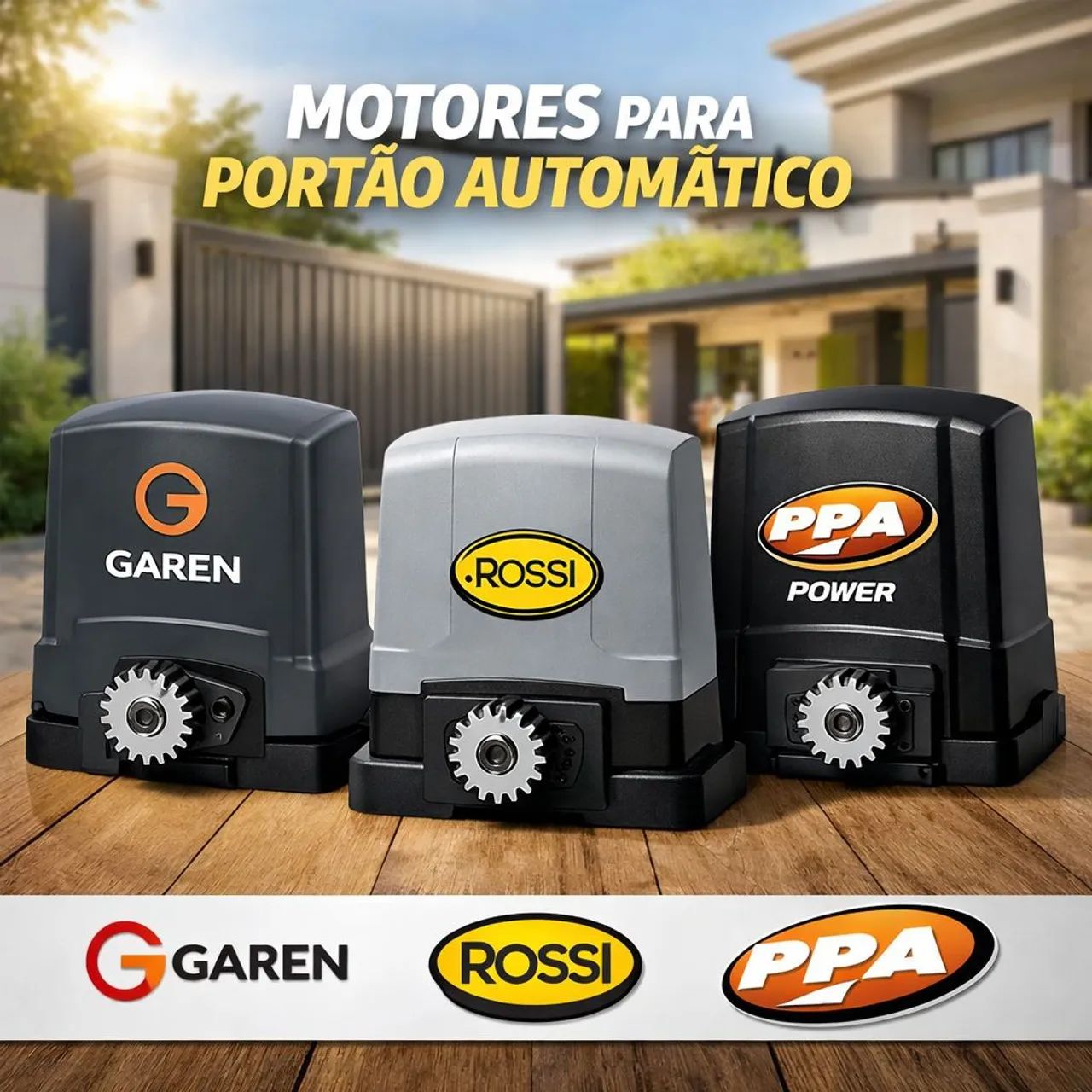 Motor de portão de 3 segundos a 12 segundos de abertura e fechamento.