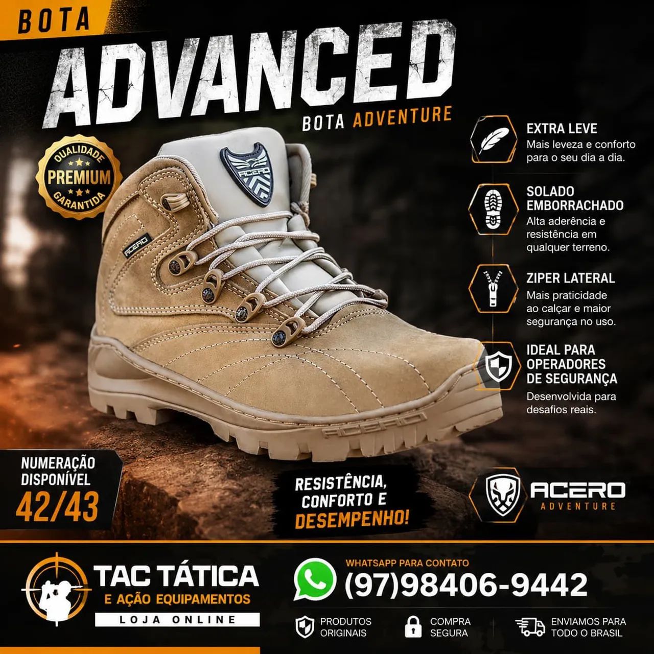 Bota advance areia 