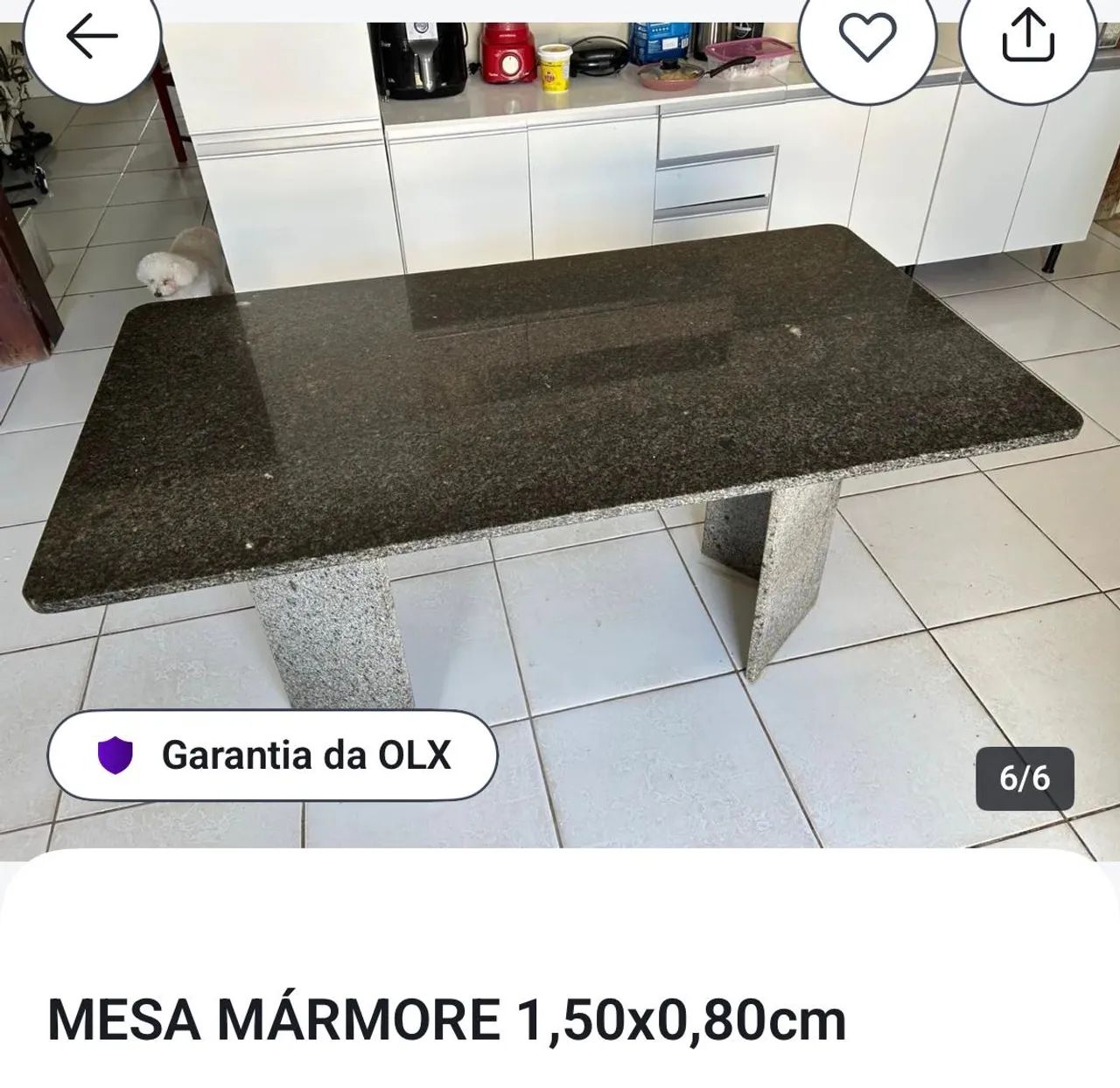 MESA DE MÁRMORE 1,50x0,80