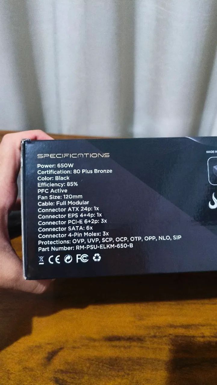 Fonte 650w rise mode elektra full modular - Foto 4