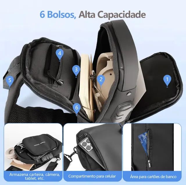 Pochete Masculina Impermeável - Foto 2