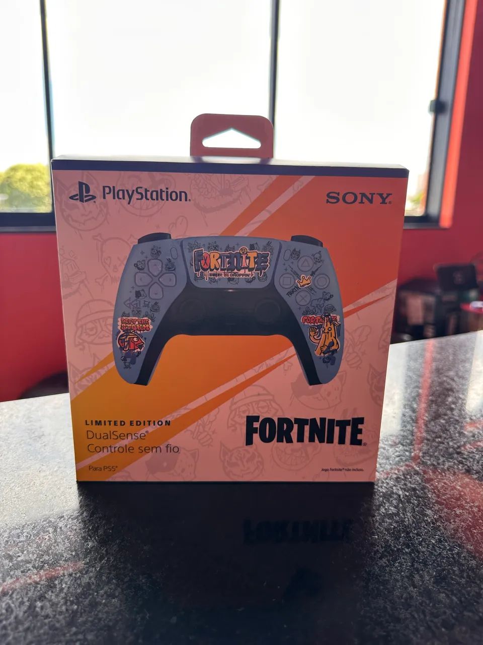 Controle Sem Fio Dualsense Edição Limitada Fortnite Ps5 Novo Azul