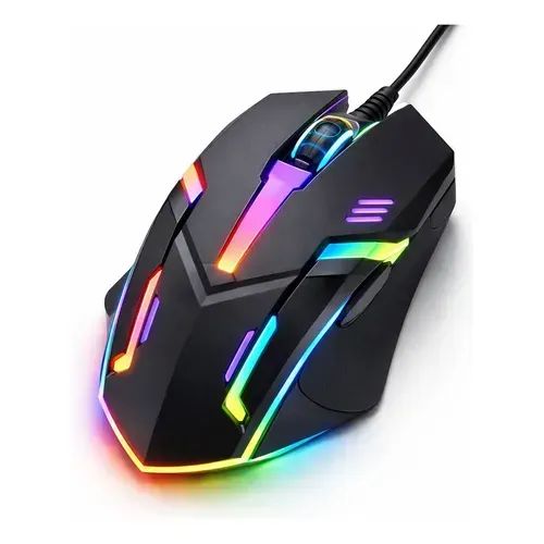 mouse gamer jogos laser 3600dpi usb com fio led 7 botões iluminado