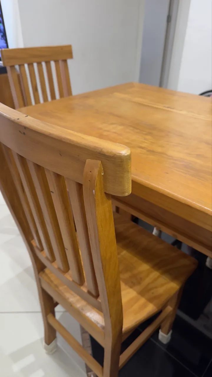 Conjunto Mesa de Jantar Madeira Maciça - Foto 2