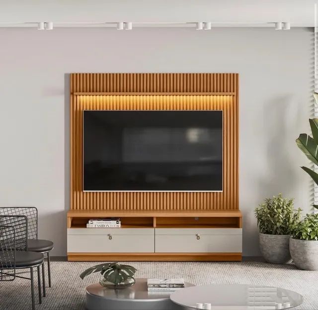 Painel com Rack Aurélion 180 cm para TV até 75 polegadas