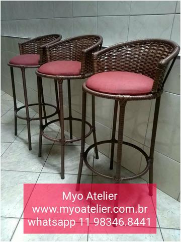 Móveis, mesa, cadeira, banqueta, Aluminio e ferro