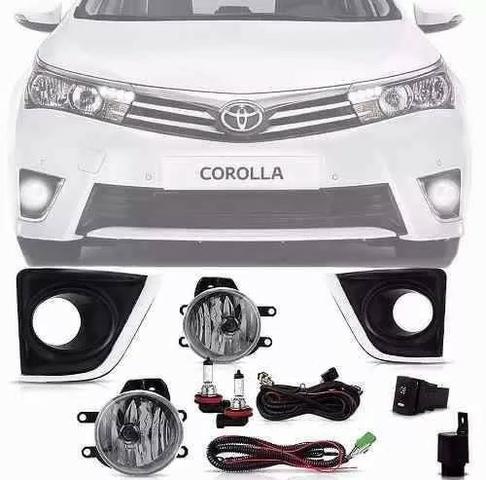Kit Farol Milha Auxiliar Corolla Cromado 2015 2016 2017