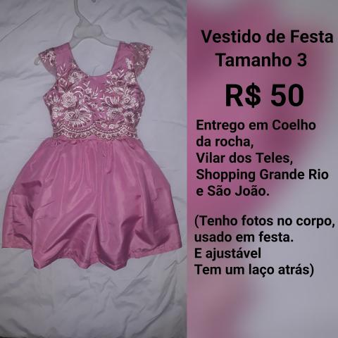 Vestido Festa infantil rosa