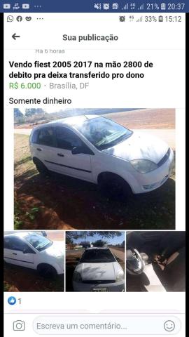 Vendo fiesta 2005 so tenho o 2017 na mão despachante cobro 2800 pra deixa tudo certo