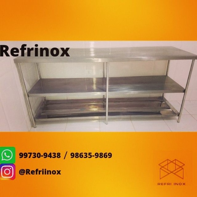 Bancada de inox pia de inox estante de inox coifa de inox  - Foto 4