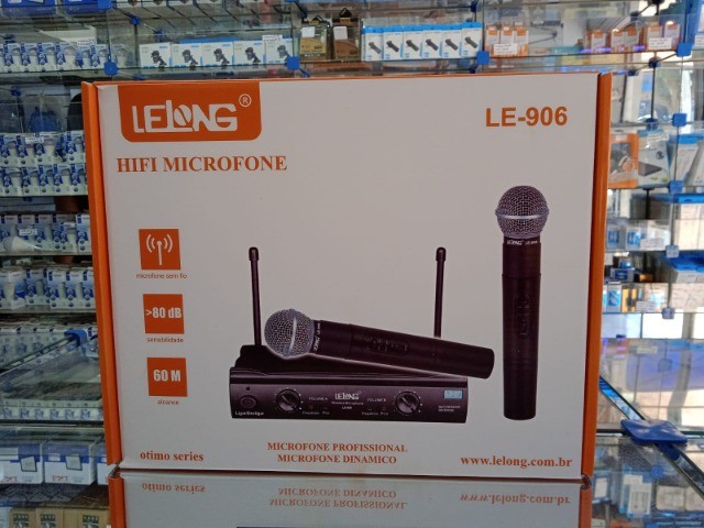 Microfone duplo sem fio UHF Lelong  (Jk Eletrônicos Atacado e varejo) - Foto 2