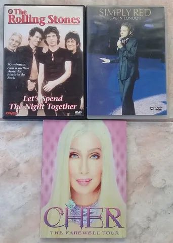 the rolling stones/simple red/cher(pacote-3 dvds)
