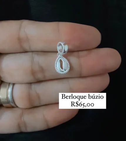 Berloque linha mar búzio Prata 925 legítima