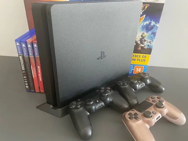 PlayStation 4 slim na caixa+2 controles especiais+jogos em 12X - Videogames  - Taguatinga Sul (Taguatinga), Brasília 1256076022