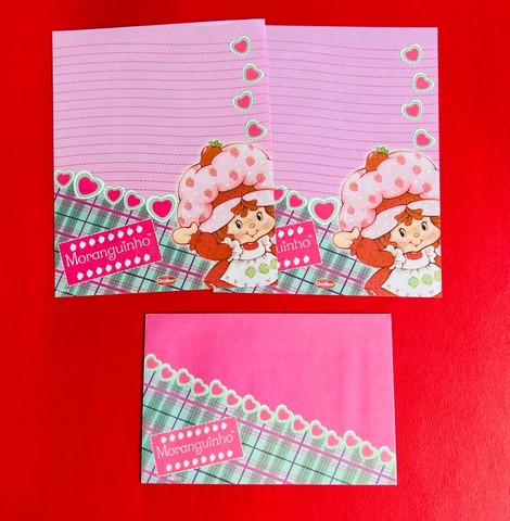 Papéis de Carta Antigo Moranguinho - Foto 5