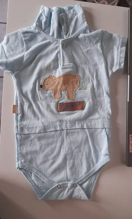 Body Bebê Urso Azul