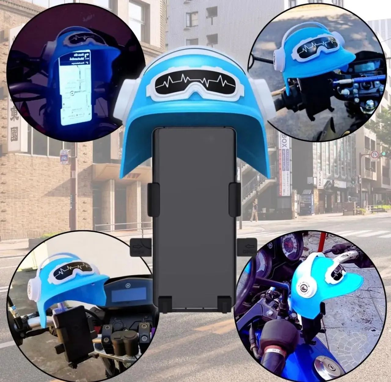 Suporte de Celular Para Moto Design Capacete - Foto 3