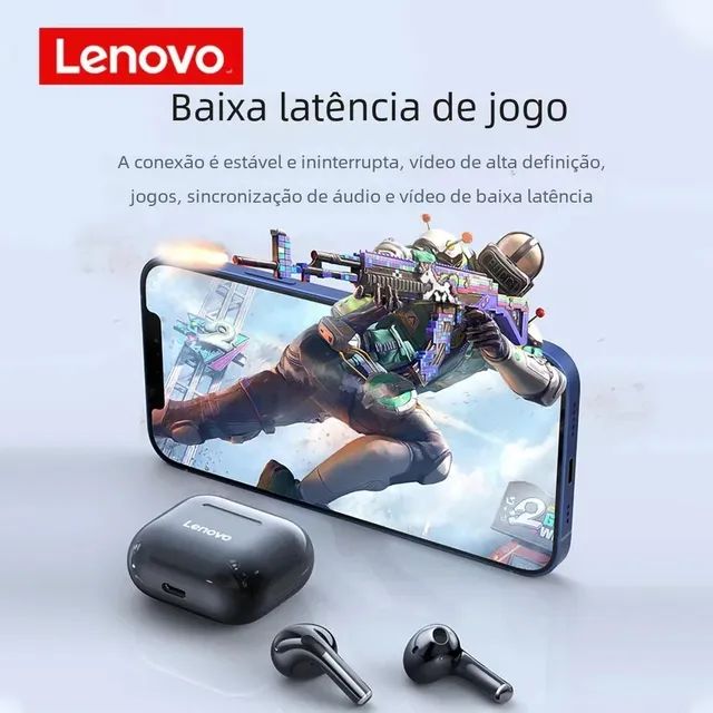 Fone Bluetooth Lenovo LP40, TWS, Touch, Game, Academia  - Foto 4
