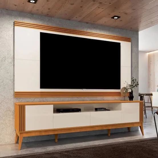 Rack Com Painel Até 75 Polegadas Off white