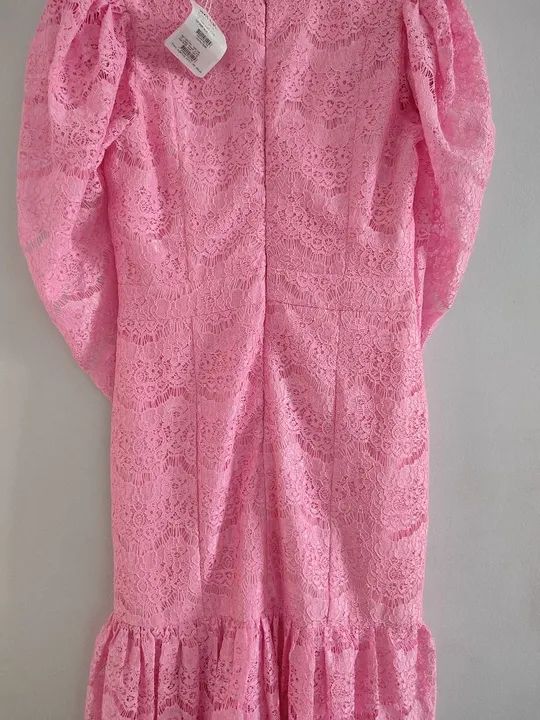 Vestido Rosa De Renda - Foto 4